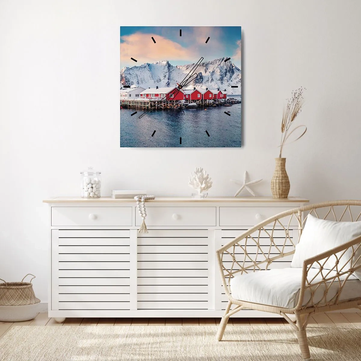 Horloge murale - Pendule murale - Retraite dans le nord - 40x40 cm