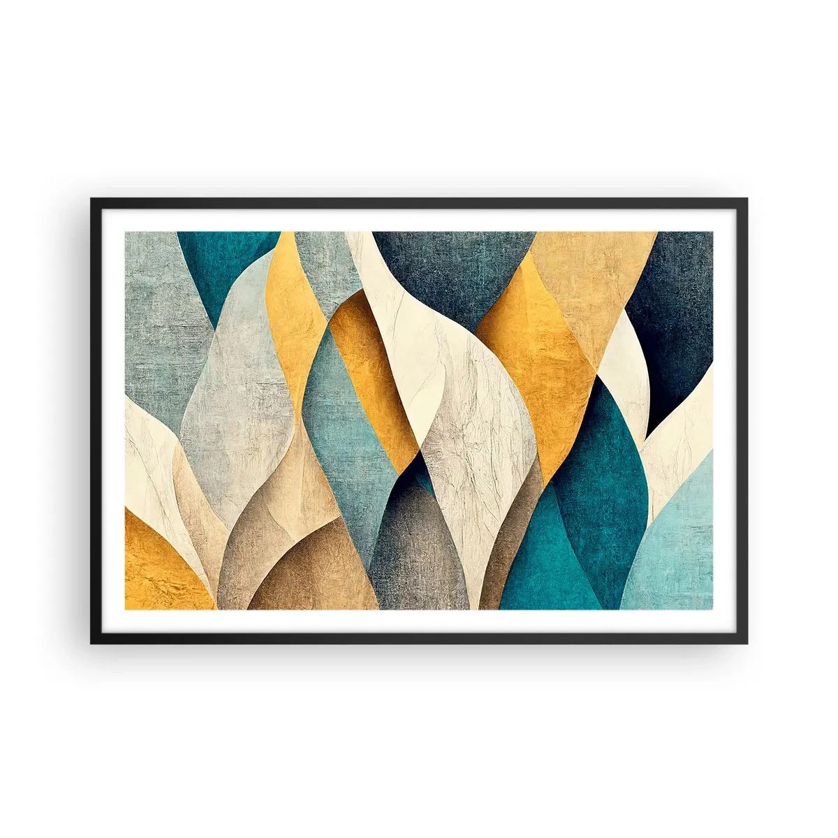 Affiche dans un cadre noir - Poster - Rythme et vague - 91x61 cm
