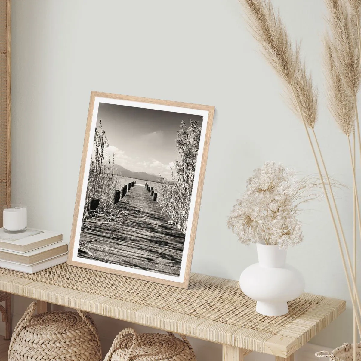 Affiche dans un chêne clair - Poster - Dans le calme de l'herbe - 40x50 cm