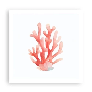 Affiche - Poster - Corail couleur corail - 60x60 cm