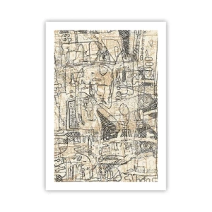 Affiche - Poster - Motif géométrique abstrait dans les tons beige et noir - 50x70cm - Il attend d'être décodé - Décoration murale moderne pour le salon et la chambre ARTTOR