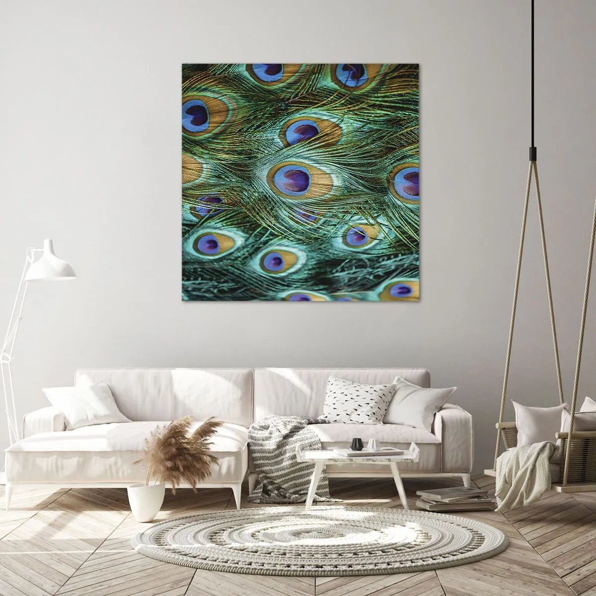 Impression sur toile - Image sur toile - Un regard de paon - 70x70 cm