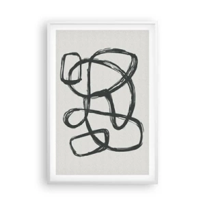 Affiche dans un cadre blanc - Poster - Abstraction en boucle - 61x91 cm