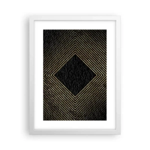 Affiche dans un cadre blanc - Poster - Géométrie dans un style glamour - 30x40 cm