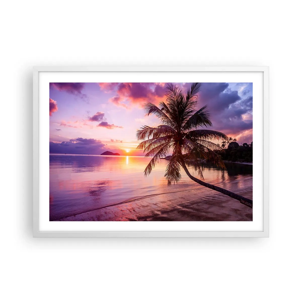 Affiche dans un cadre blanc - Poster - Le bonheur à l'horizon - 70x50 cm