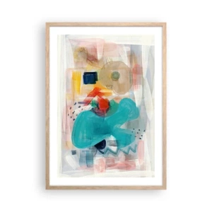 Affiche dans un chêne clair - Poster - Jeu de couleurs - 50x70 cm