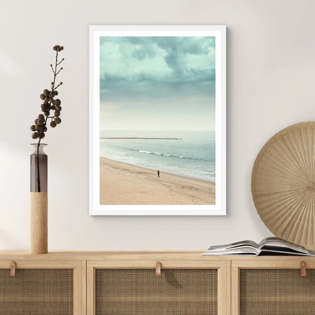 Affiche dans un cadre blanc - Poster - à la recherche de la paix - 70x100 cm