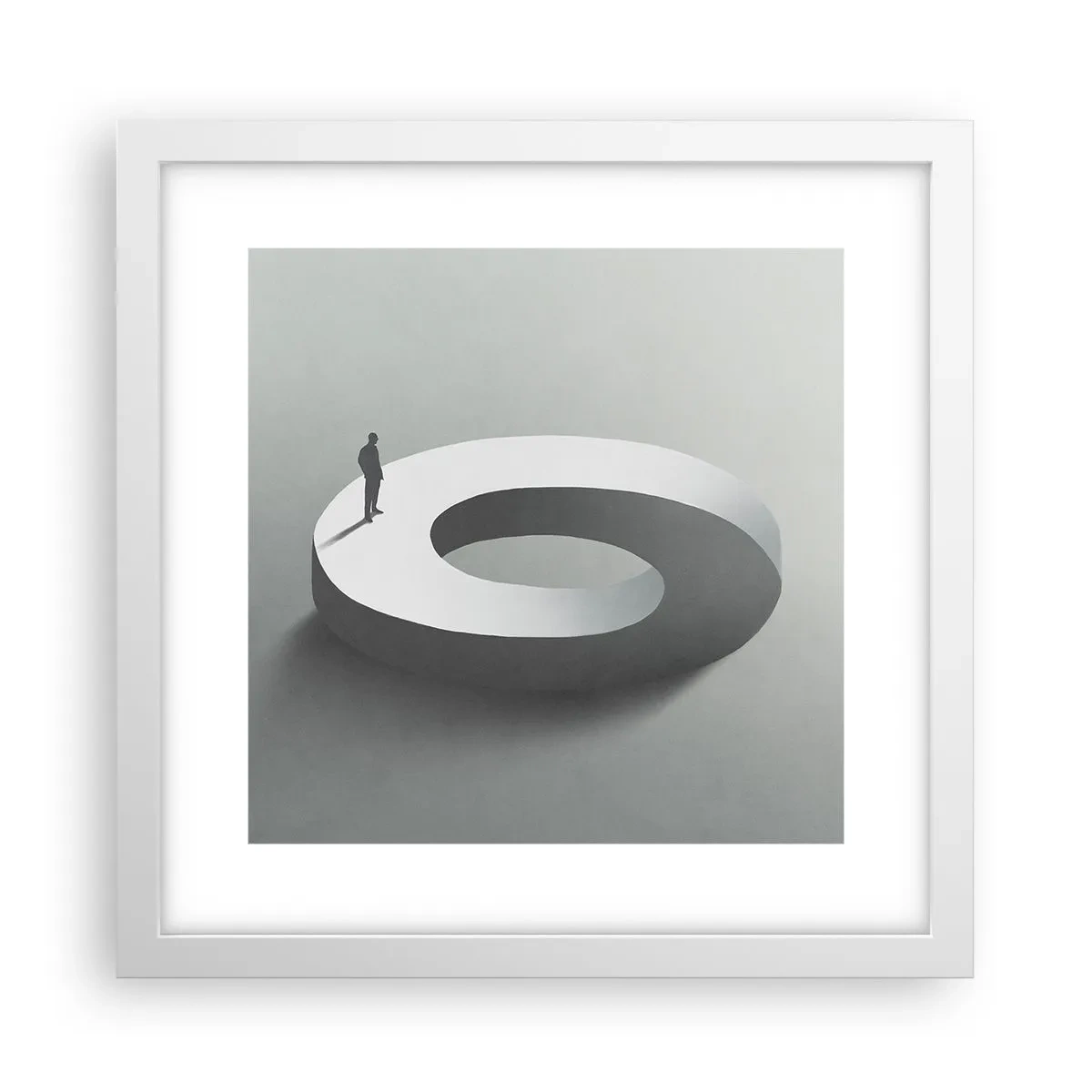 Affiche dans un cadre blanc - Poster - Et sois intelligent ici - 30x30 cm