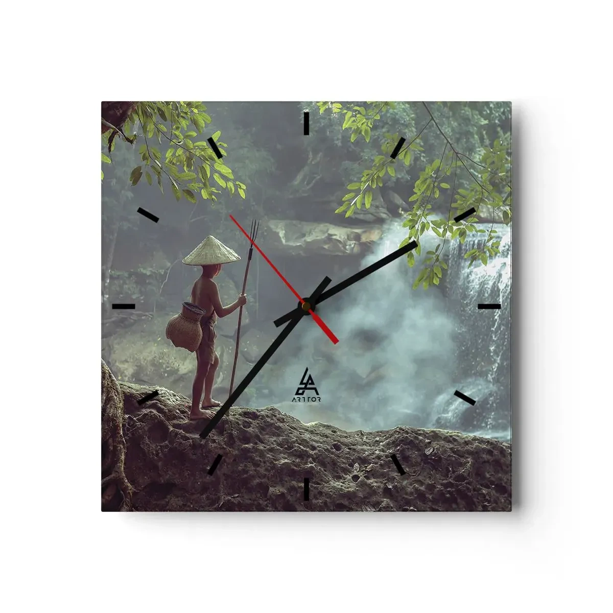 Horloge murale - Pendule murale - Lier d'amitié avec la nature - 40x40 cm