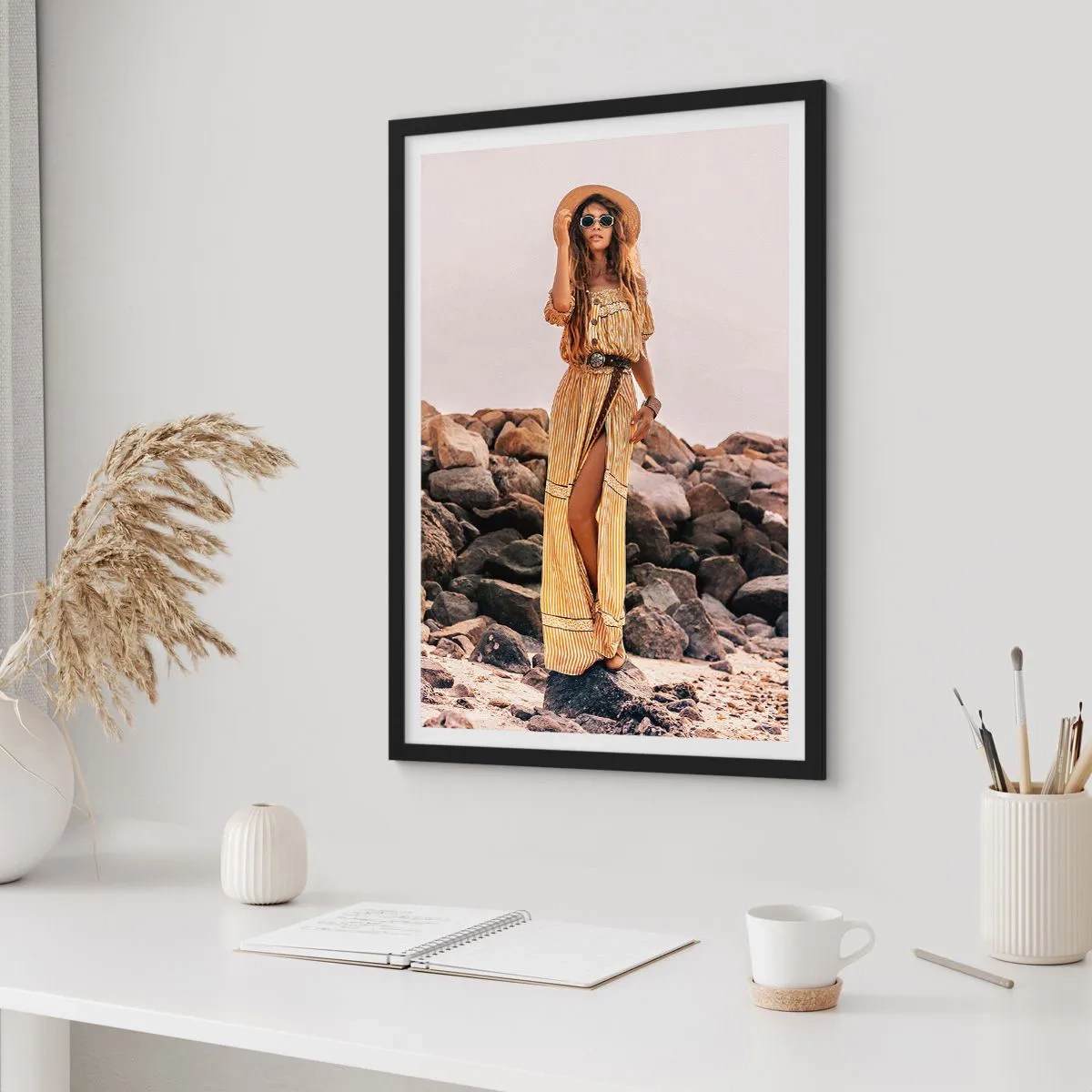 Affiche dans un cadre noir - Poster - La magie des pierres - 40x50 cm