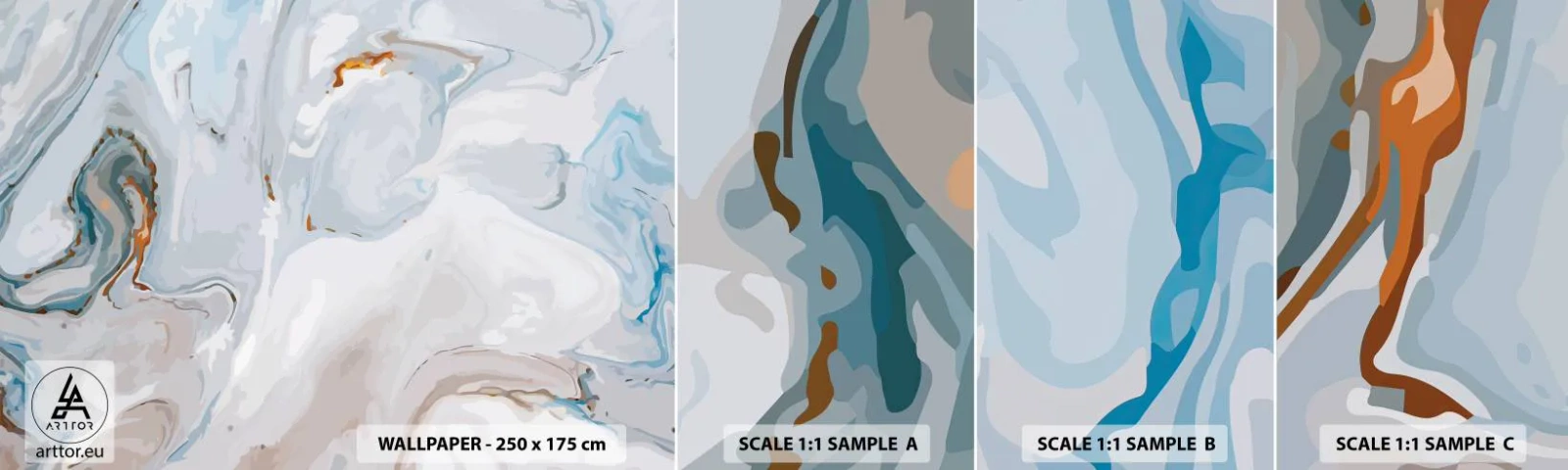 Échantillon De Papier Peint Standard Eco - Blanc surélevé - Abstraction, Morceau, Modèle moderne - 100x30 cm