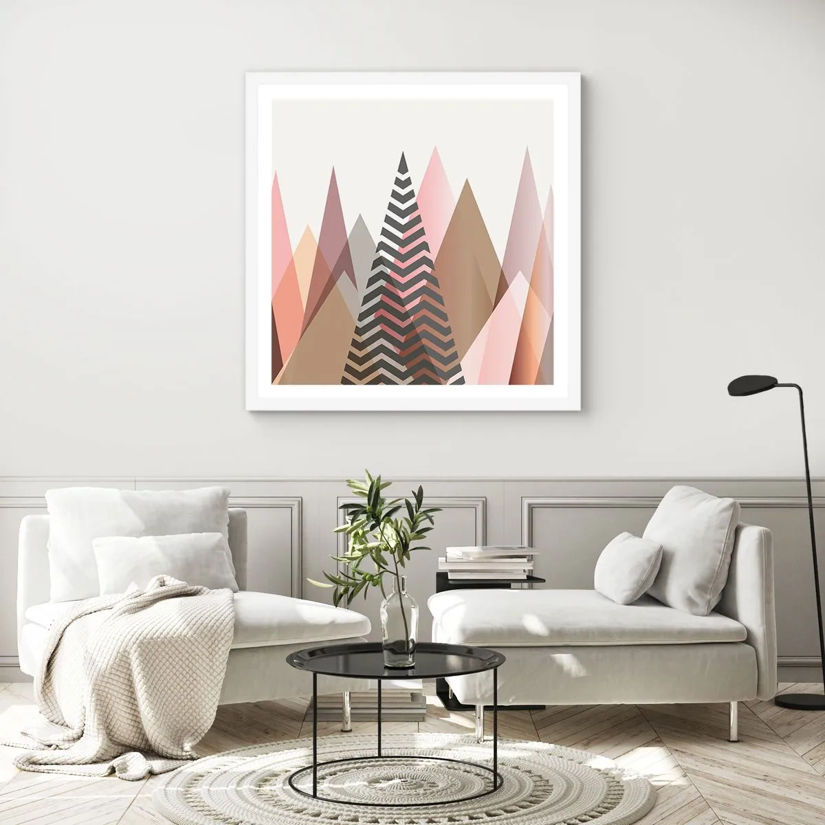 Affiche dans un cadre blanc - Poster - Vue pyramidale - 50x50 cm