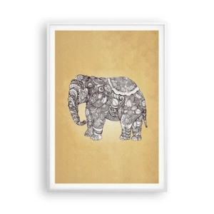 Affiche dans un cadre blanc - Poster - L'éléphant s'est apprêté - 70x100 cm