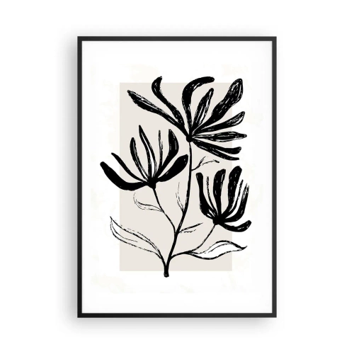 Affiche dans un cadre noir - Poster - Esquisse pour l'herbier - 70x100 cm