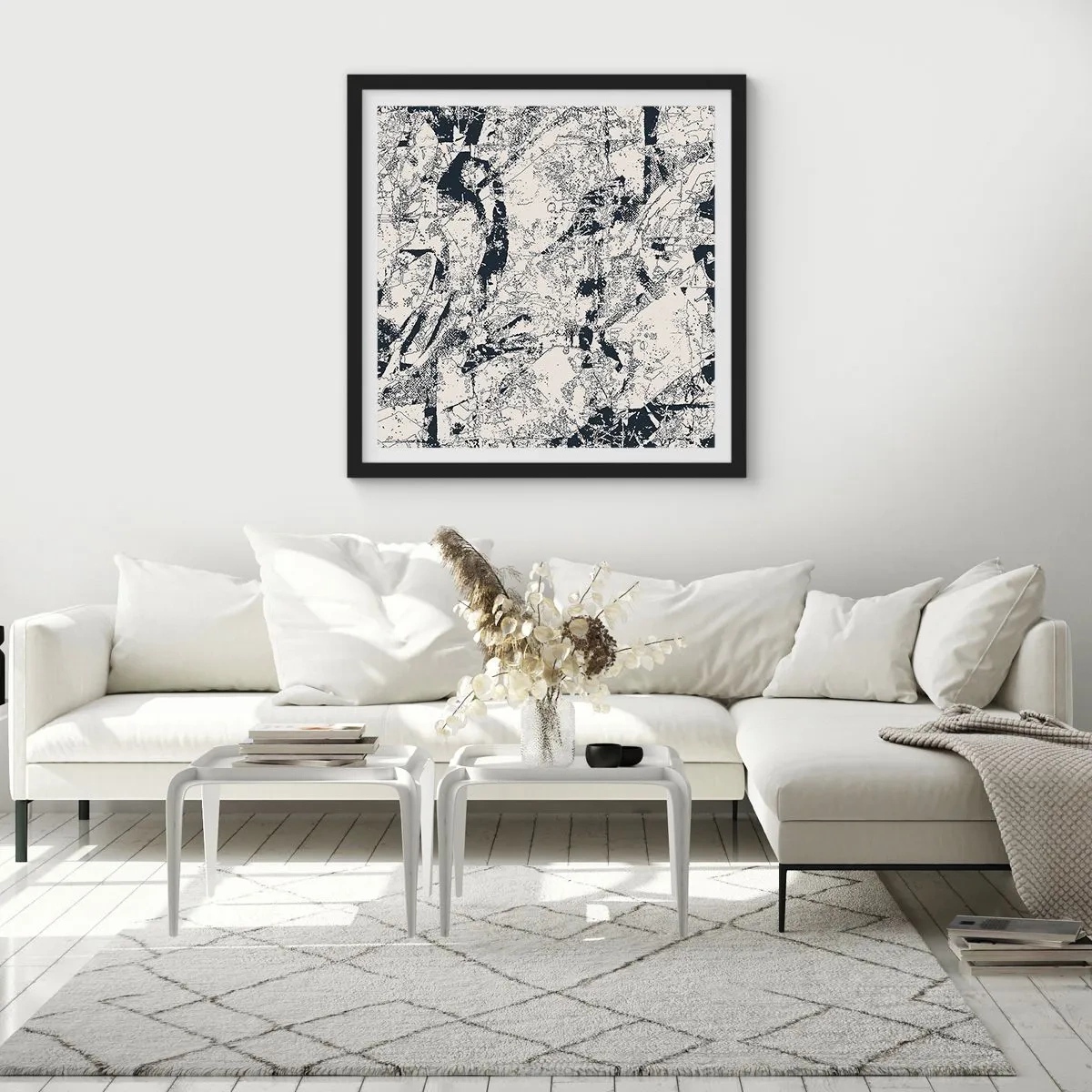 Affiche dans un cadre noir - Poster - Interpénétration des contraires - 40x40 cm