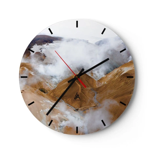 Horloge murale - Pendule murale - Le charme brut de l'Islande - 40x40 cm