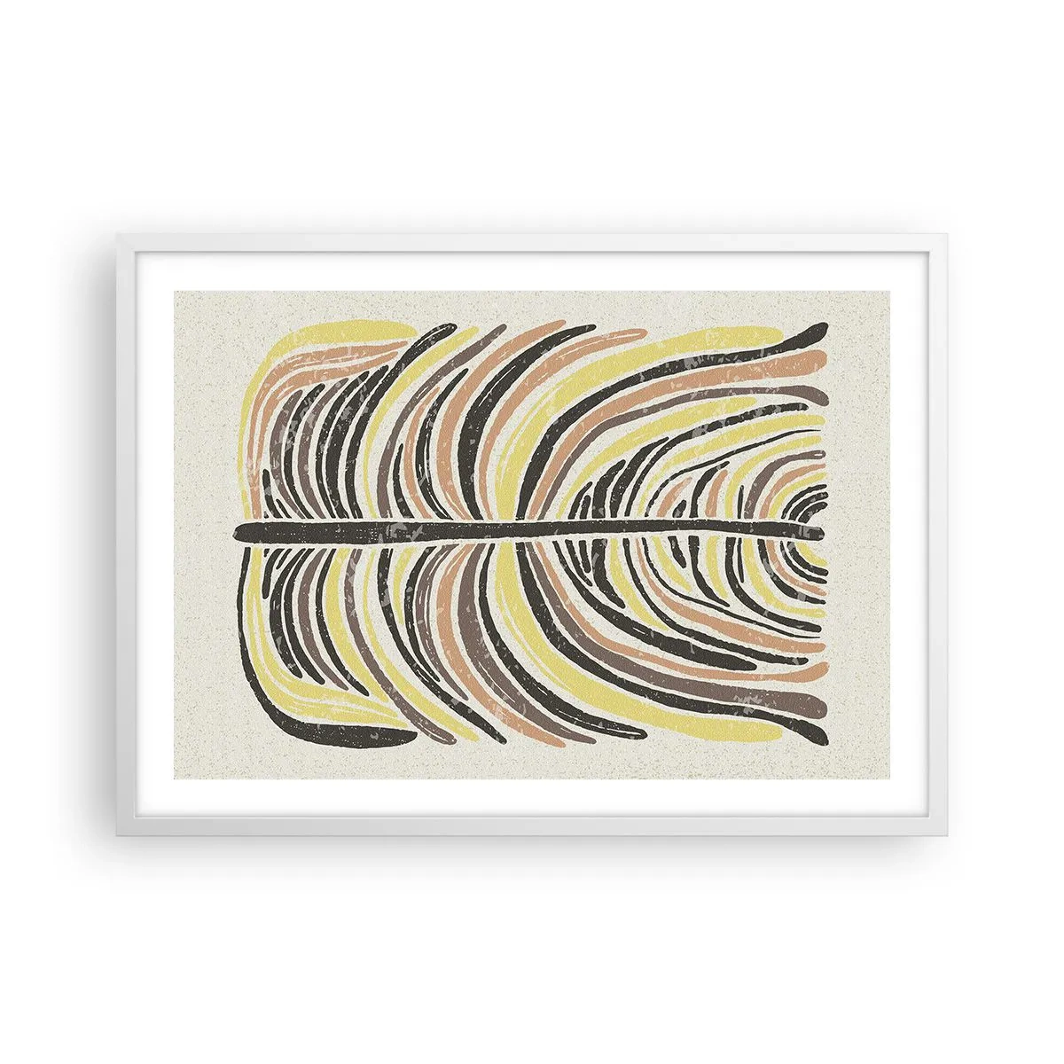 Affiche dans un cadre blanc - Poster - Abstraction pleine de vie - 70x50 cm