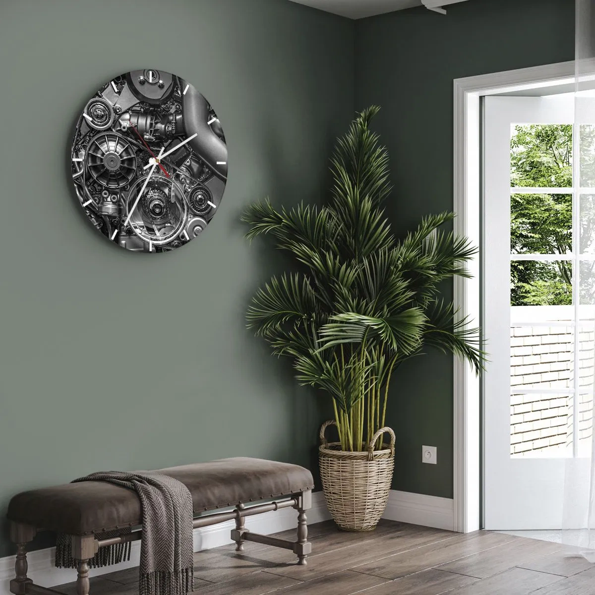 Horloge murale - Pendule murale - Poésie mécanique - 40x40 cm