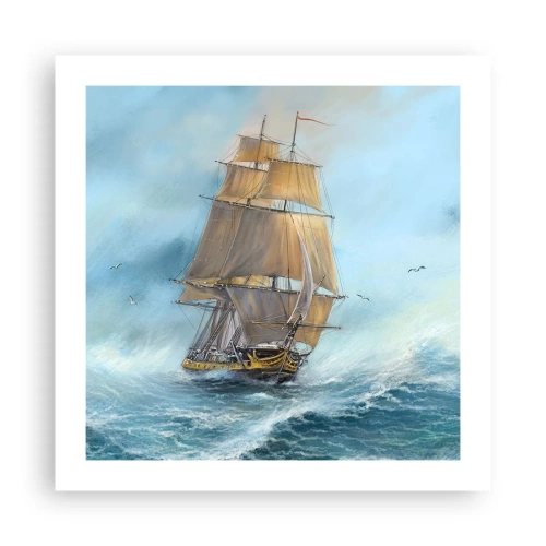 Affiche - Poster - Se précipitant sur les vagues - 50x50 cm