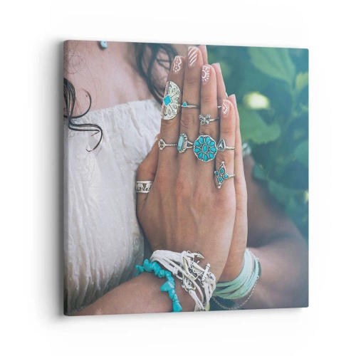 Impression sur toile - Image sur toile - Bienvenue au centre du bien-être - 40x40 cm