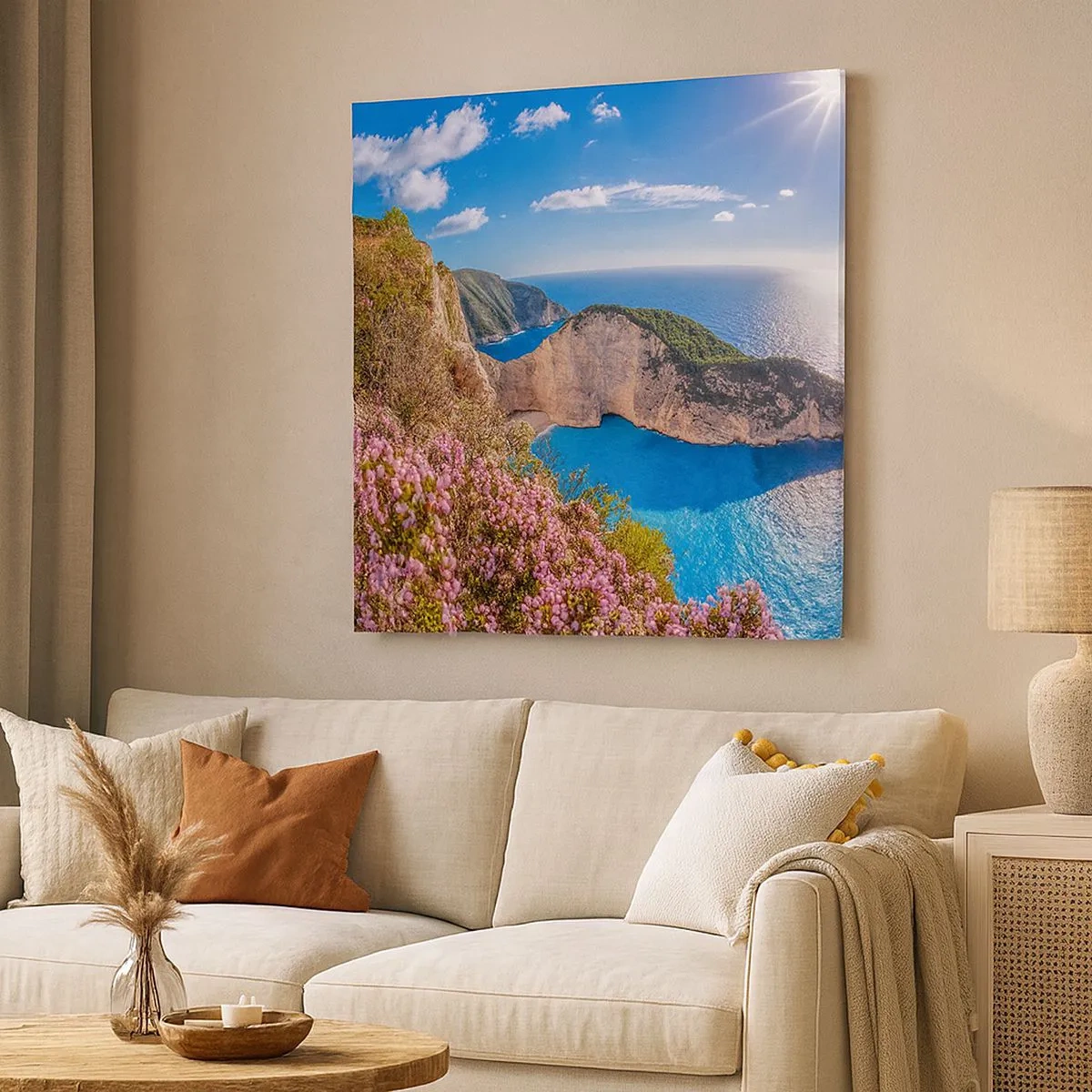 Impression sur toile - Image sur toile - Mes super vacances grecques - 30x30 cm