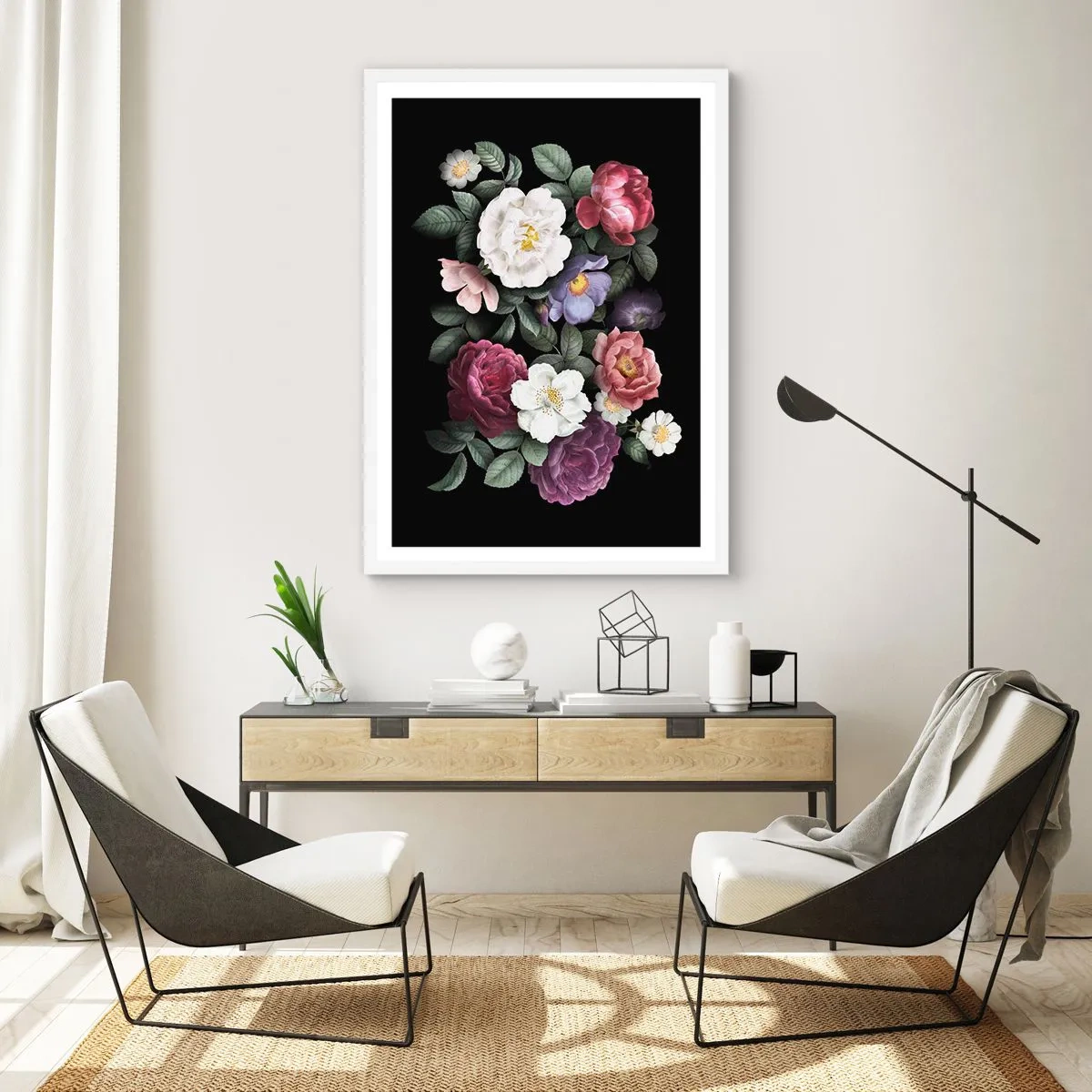 Affiche dans un cadre blanc - Poster - D'un jardin anglais - 40x50 cm