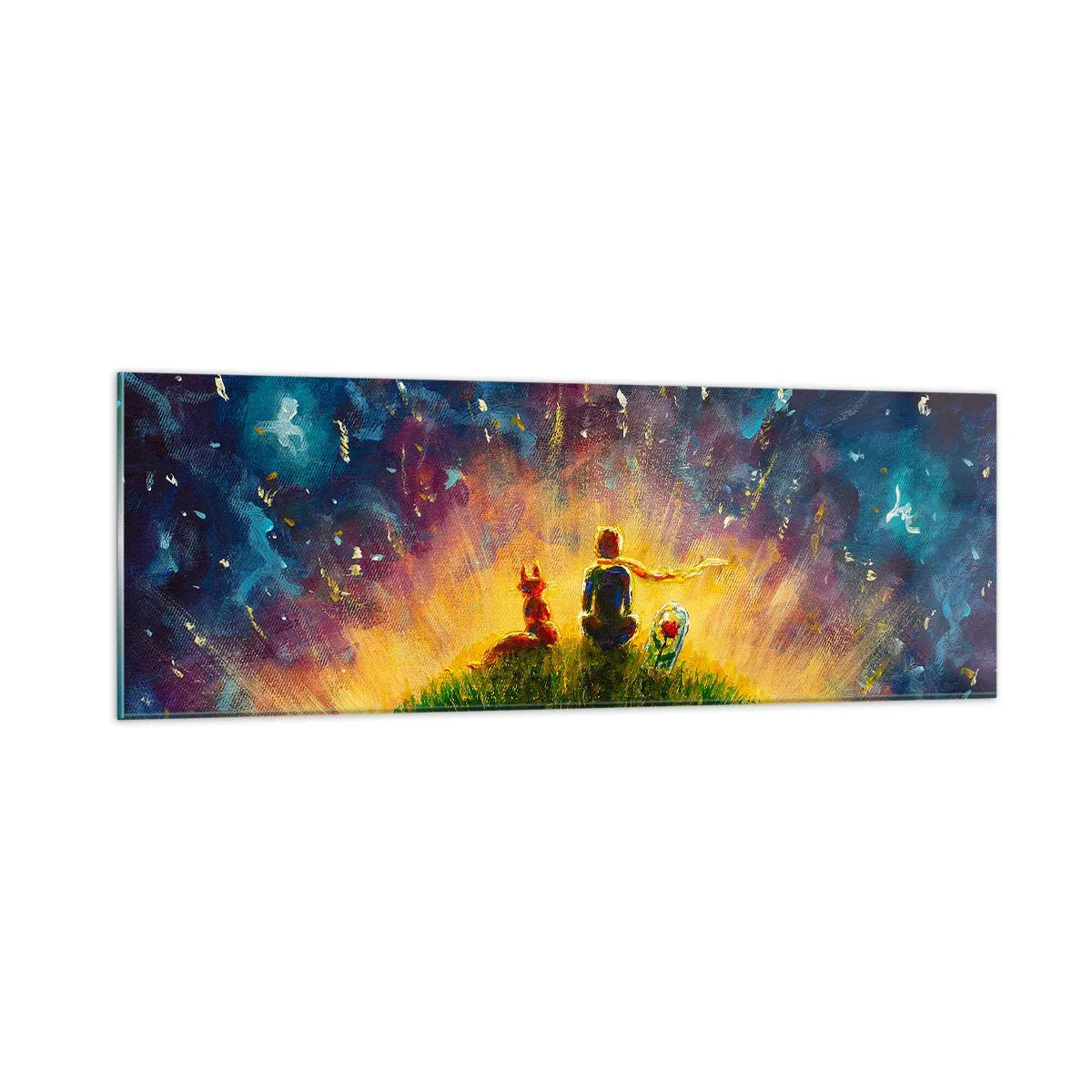Impression sur verre - Image sur verre - Amour et amitié - le monde entier - 90x30 cm