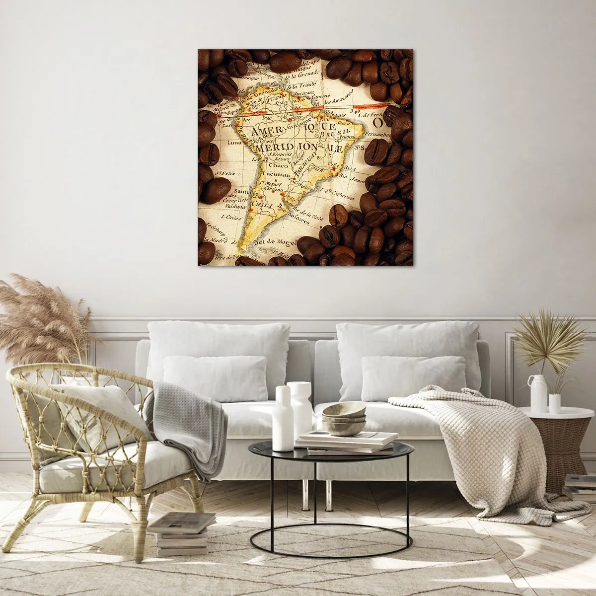 Impression sur verre - Image sur verre - D'où vient le meilleur café ? - 70x70 cm