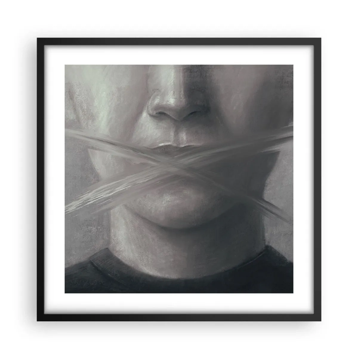 Affiche dans un cadre noir - Poster - Sans mot - 50x50 cm