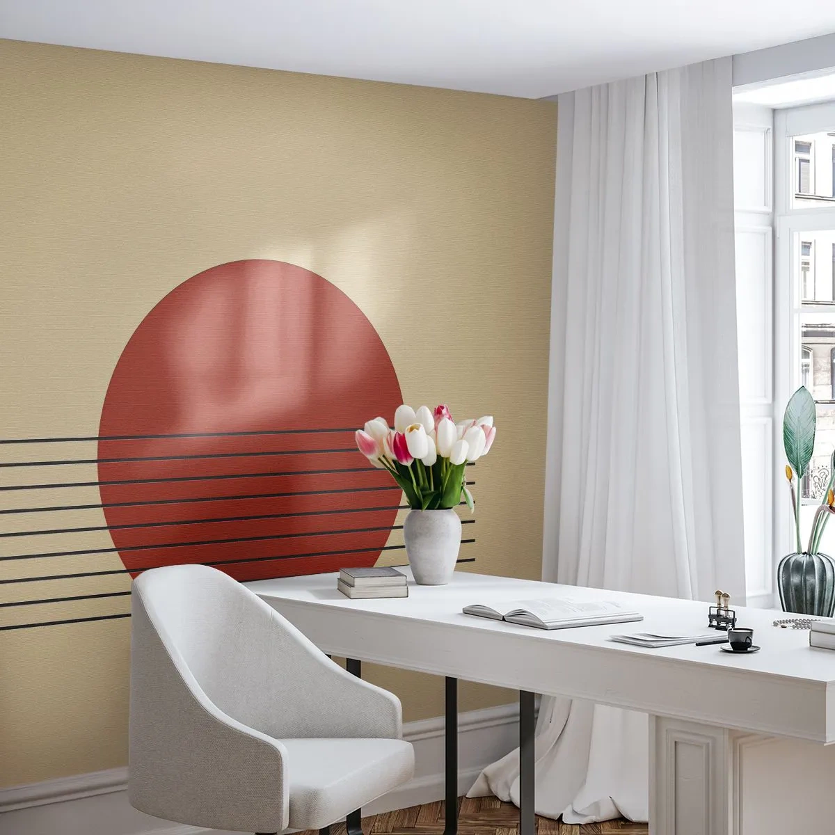 Papier Peint Photo Premium Canvas - Aux alentours et plus loin - Abstraction, Morceau, Graphique - 250x175 cm