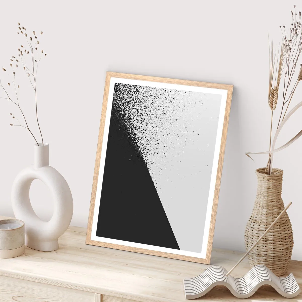 Affiche dans un chêne clair - Poster - De plus en plus vite, de plus en plus - 40x50 cm