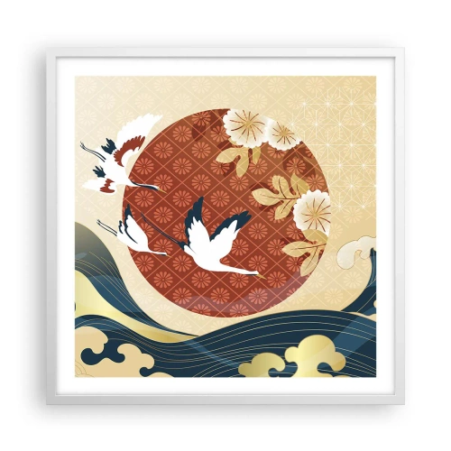 Affiche dans un cadre blanc - Poster - Conte japonnais - 60x60 cm