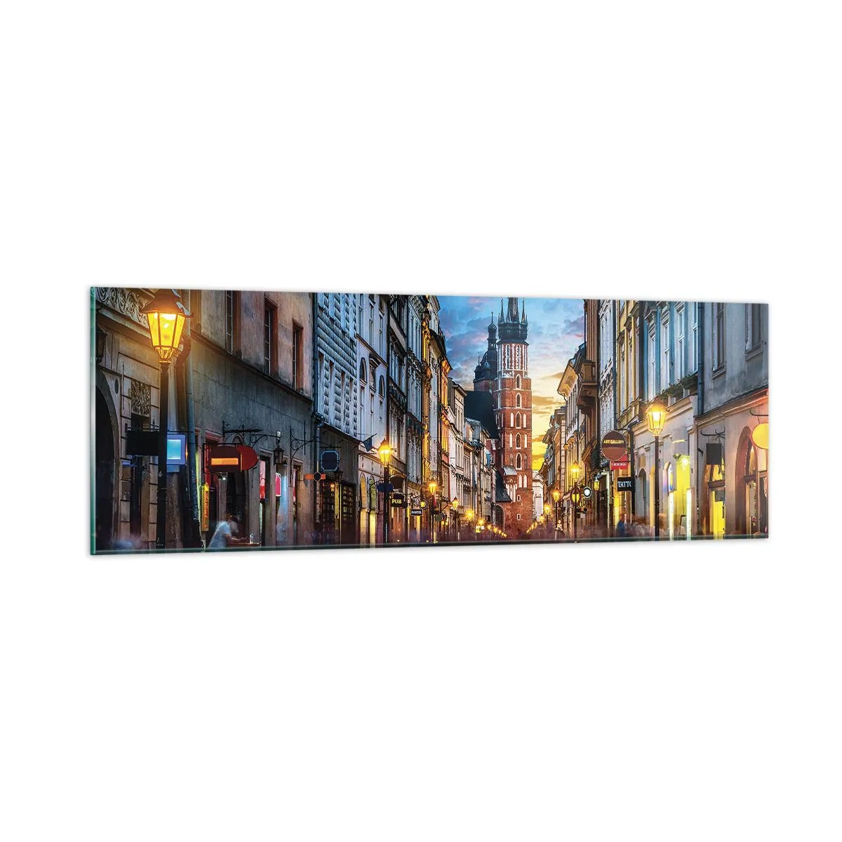 Impression sur verre - Image sur verre - La magie de Cracovie - 90x30 cm