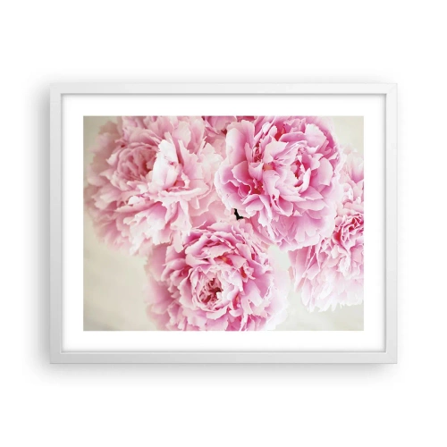 Affiche dans un cadre blanc - Poster - En glamour rose - 50x40 cm