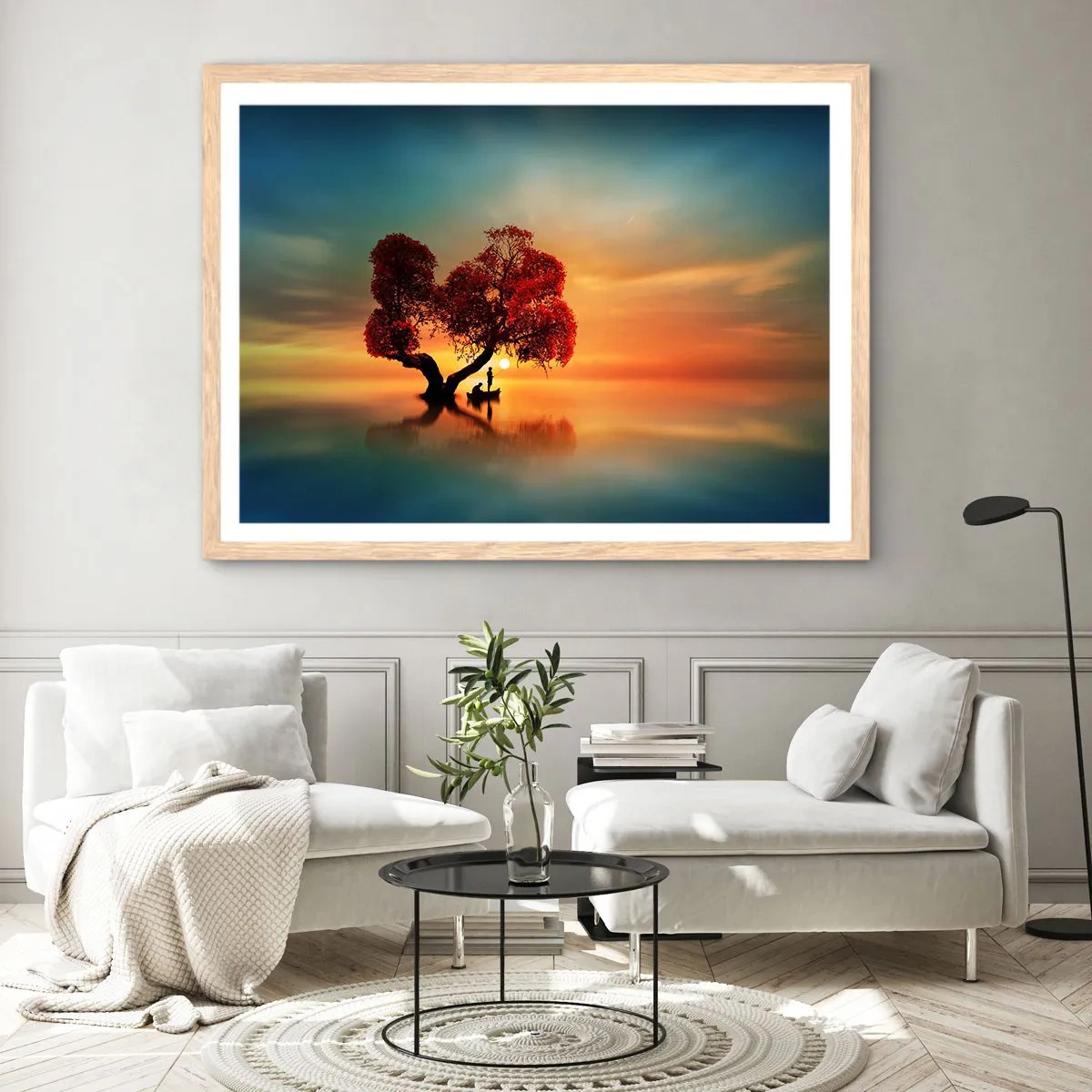 Affiche dans un chêne clair - Poster - Plénitude et éloignement sans monde - 40x30 cm