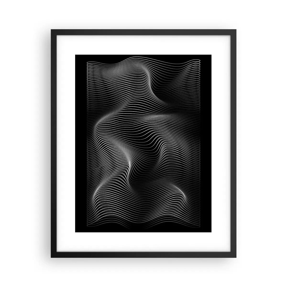 Affiche dans un cadre noir - Poster - Danse de lumière dans l'espace - 40x50 cm