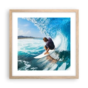 Affiche dans un chêne clair - Poster - Danse avec les vagues - 40x40 cm