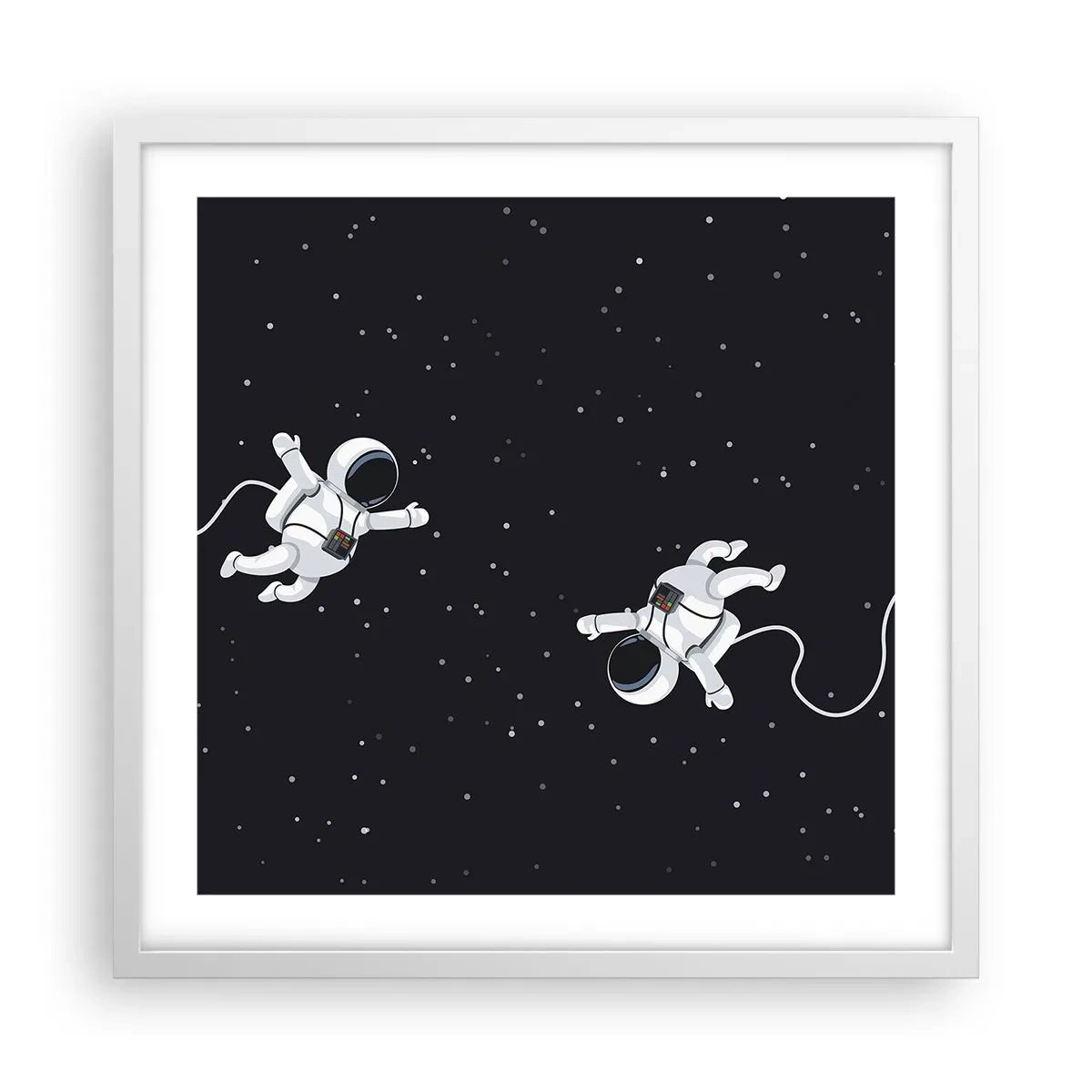 Affiche dans un cadre blanc - Poster - Sortie cosmique - 50x50 cm