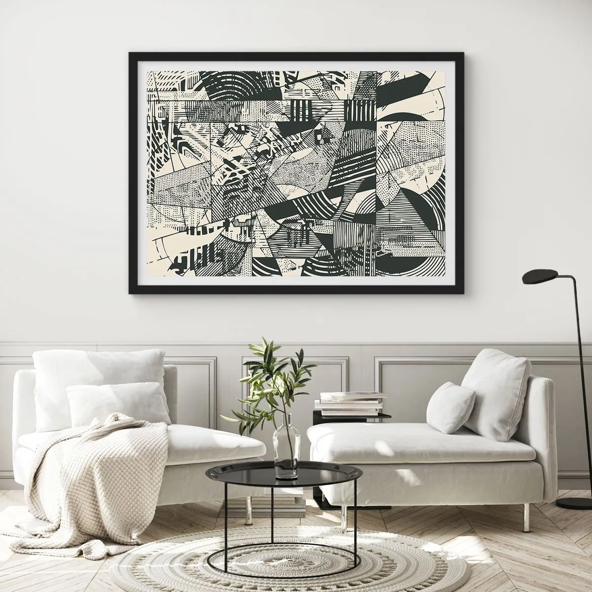 Affiche dans un cadre noir - Poster - Dynamique du modernisme - 50x40 cm