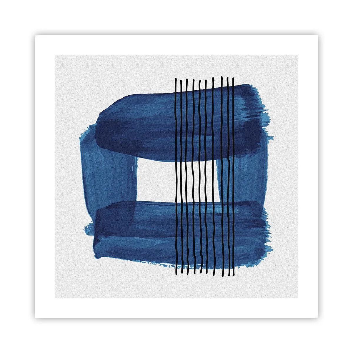 Affiche - Poster - Composition noire-bleue - 50x50 cm
