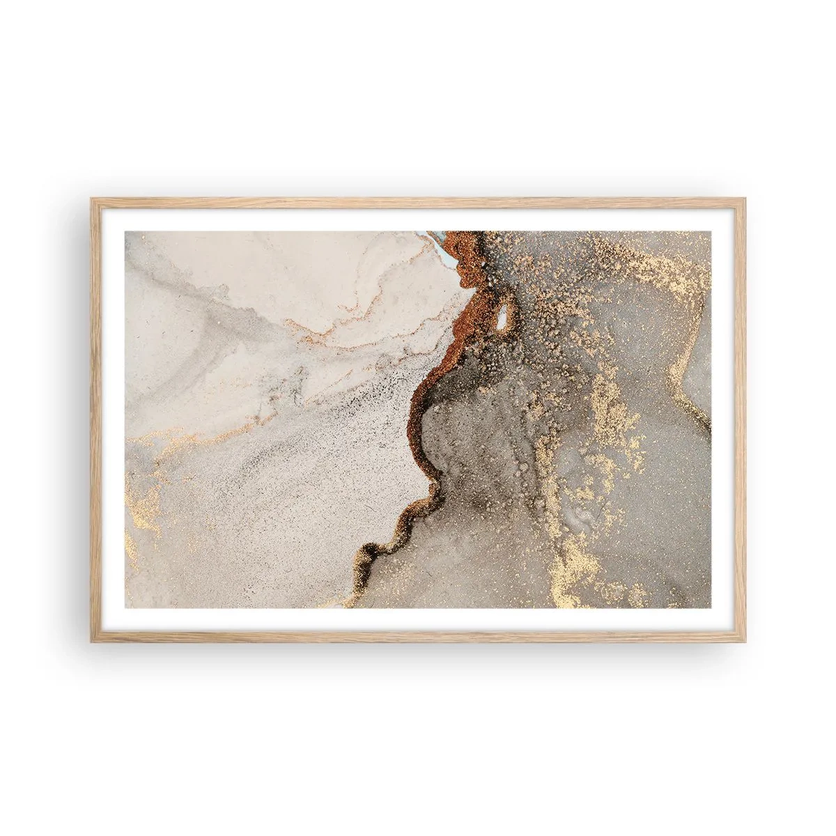 Affiche dans un chêne clair - Poster - Aux frontières des couleurs - 91x61 cm