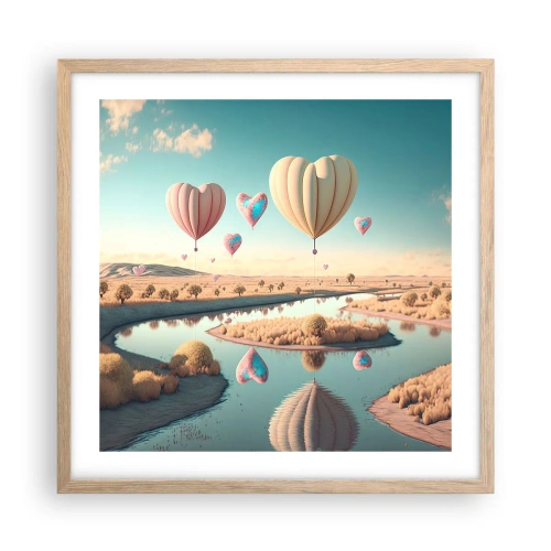 Affiche dans un chêne clair - Poster - L'amour te permet de t'élever - 50x50 cm