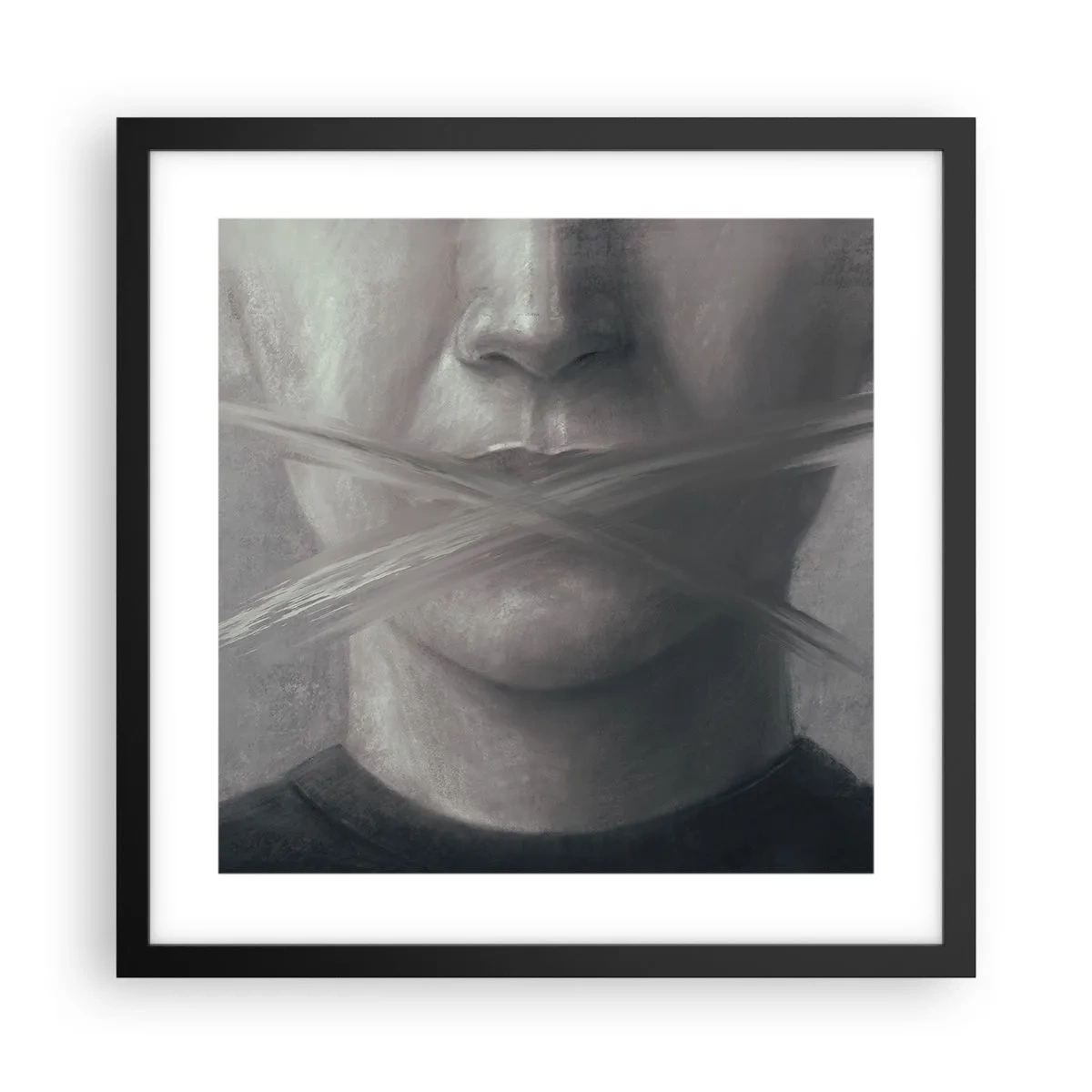 Affiche dans un cadre noir - Poster - Sans mot - 40x40 cm