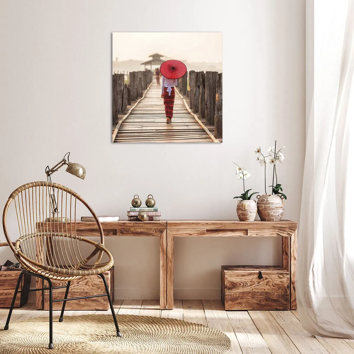 Impression sur toile - Image sur toile - Sur le vieux pont - 70x70 cm