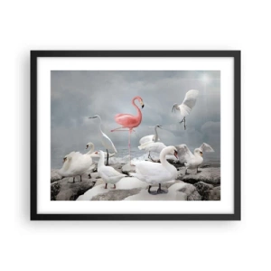 Affiche dans un cadre noir - Poster - Comment suis-je arrivé là? - 50x40 cm