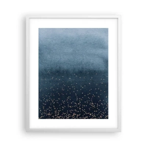 Affiche dans un cadre blanc - Poster - Composition - phases bleues - 40x50 cm