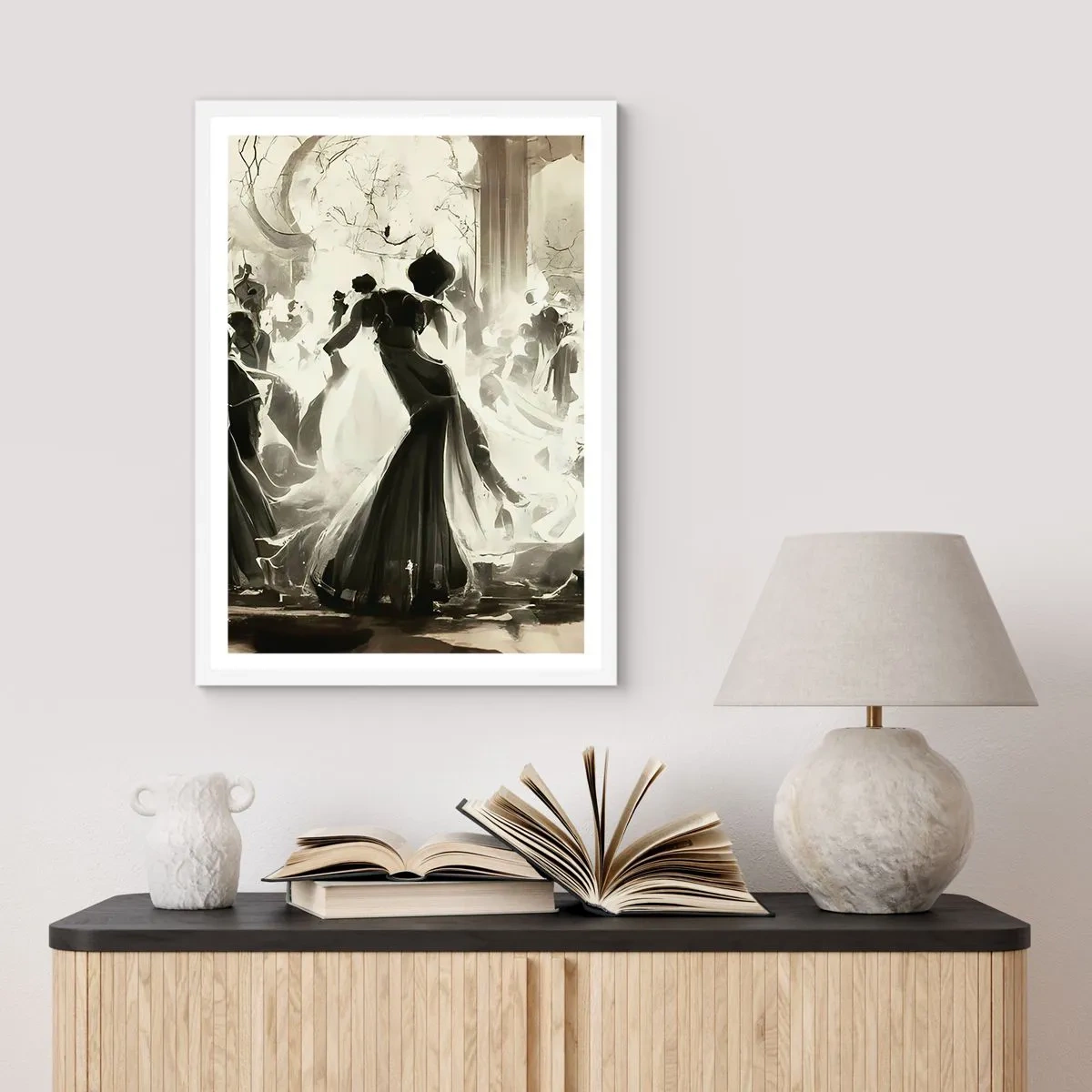 Affiche dans un cadre blanc - Poster - La grande mascarade - 50x70 cm