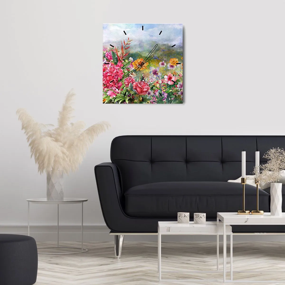 Horloge murale - Pendule murale - Un jardin devenu fou - 40x40 cm