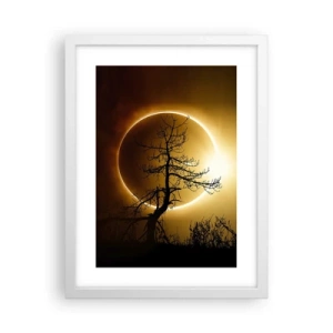 Affiche dans un cadre blanc - Poster - Éclipse totale - 30x40 cm