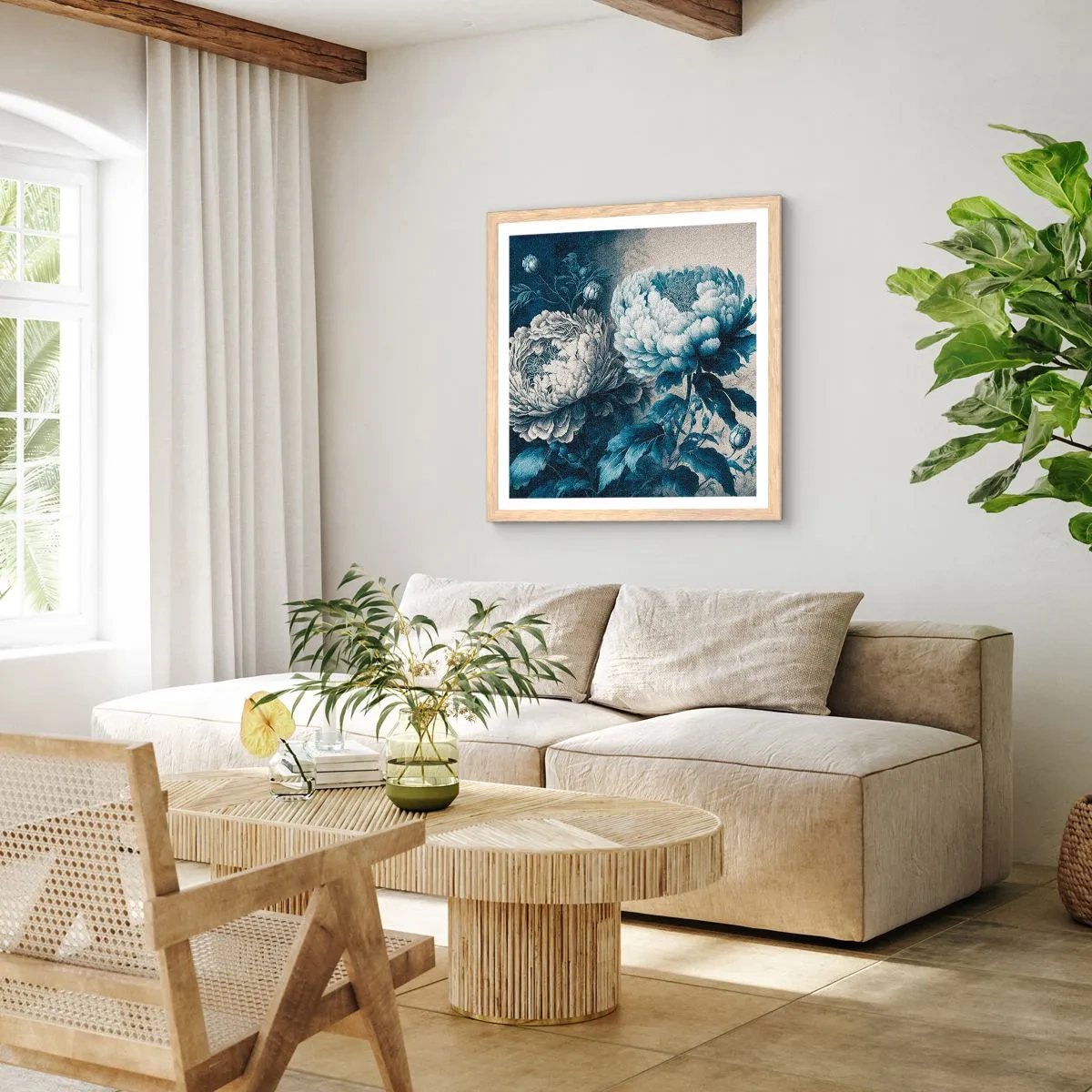 Affiche dans un chêne clair - Poster - Paire assortie - 60x60 cm